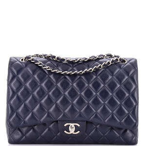 Chanel Maxi Classic Double Flap Bag Quilted Caviar